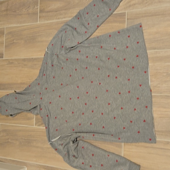 Gray Hoodie with Red Heart Pattern - Picture 7 of 7